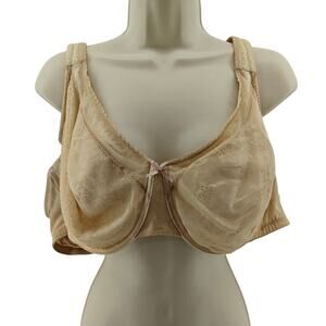 Cacique Unlined Full Coverage Bra Lace Tan Womens Plus Size 50C